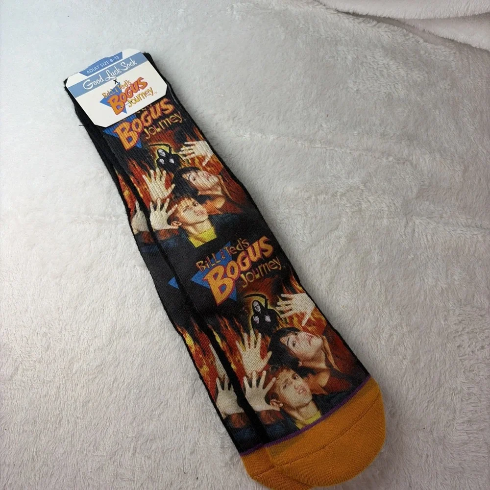 NWT Good Luck Sock Bill & Ted's Bogus Journey Men's Crew Socks (Size 8-13)